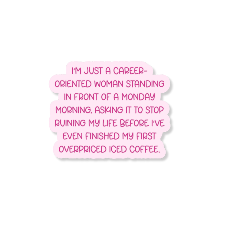 Overpriced Iced Coffee 3" Vinyl Sticker