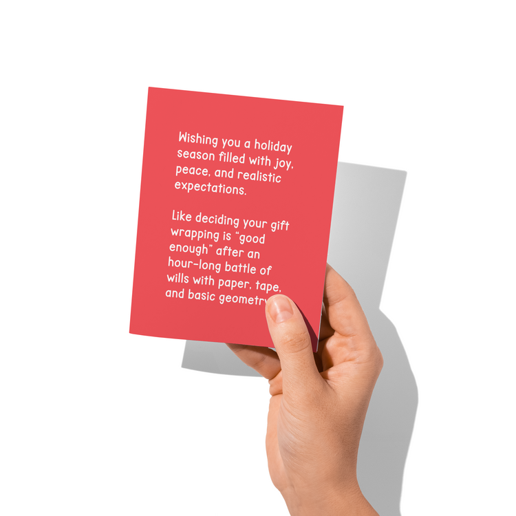 Realistic Expectations Funny Holiday Christmas Card