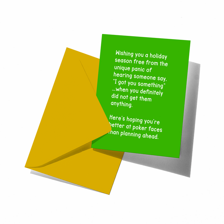 Poker Face Funny Holiday Christmas Card