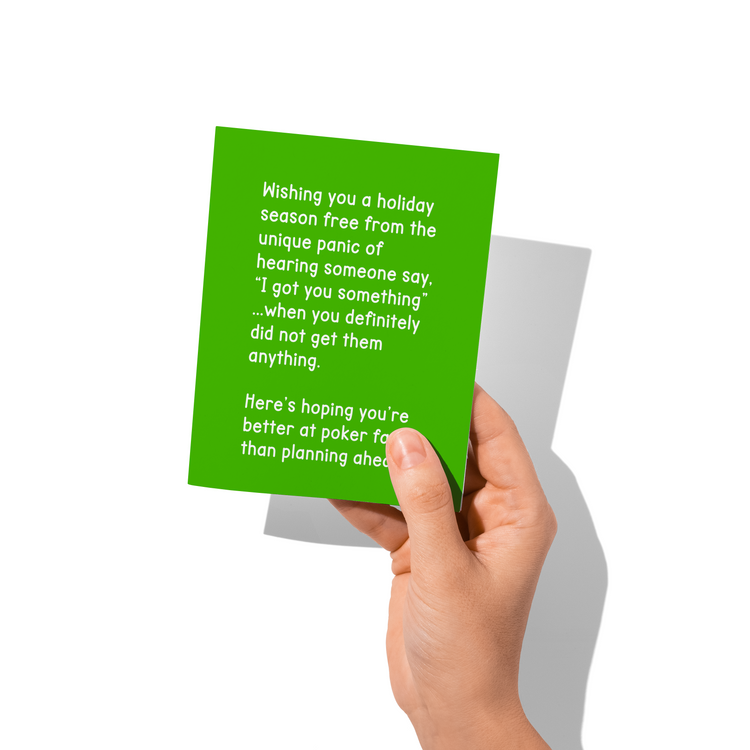 Poker Face Funny Holiday Christmas Card