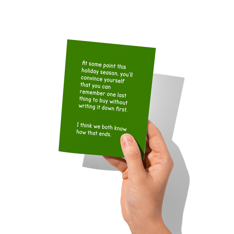 Remember One Last Thing Funny Holiday Christmas Card