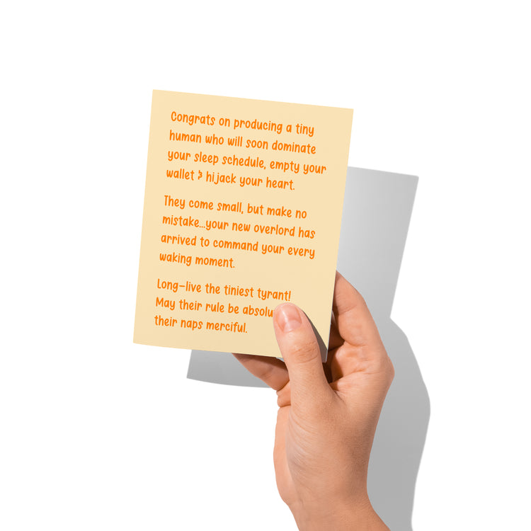 Funny New Baby Card – Snarky Congratulations for Parents – Humor Greeting Card