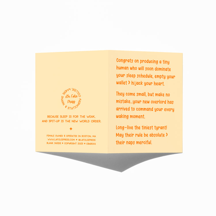 Funny New Baby Card – Snarky Congratulations for Parents – Humor Greeting Card