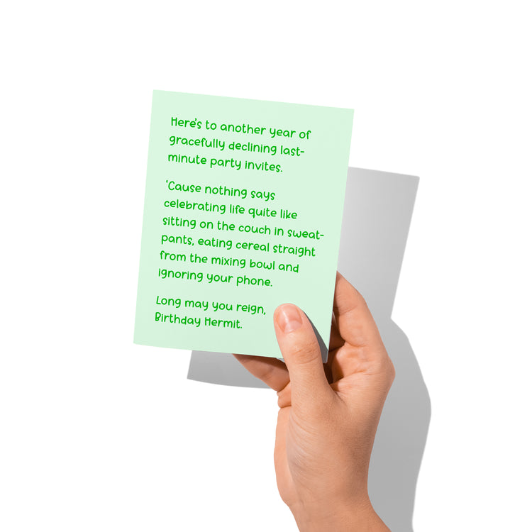 Birthday Hermit Funny Greeting Card