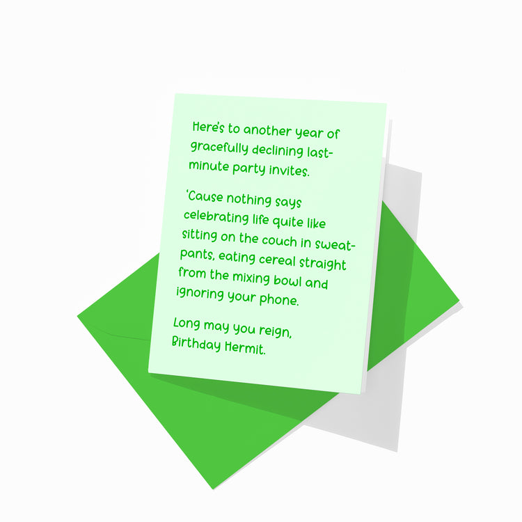 Birthday Hermit Funny Greeting Card