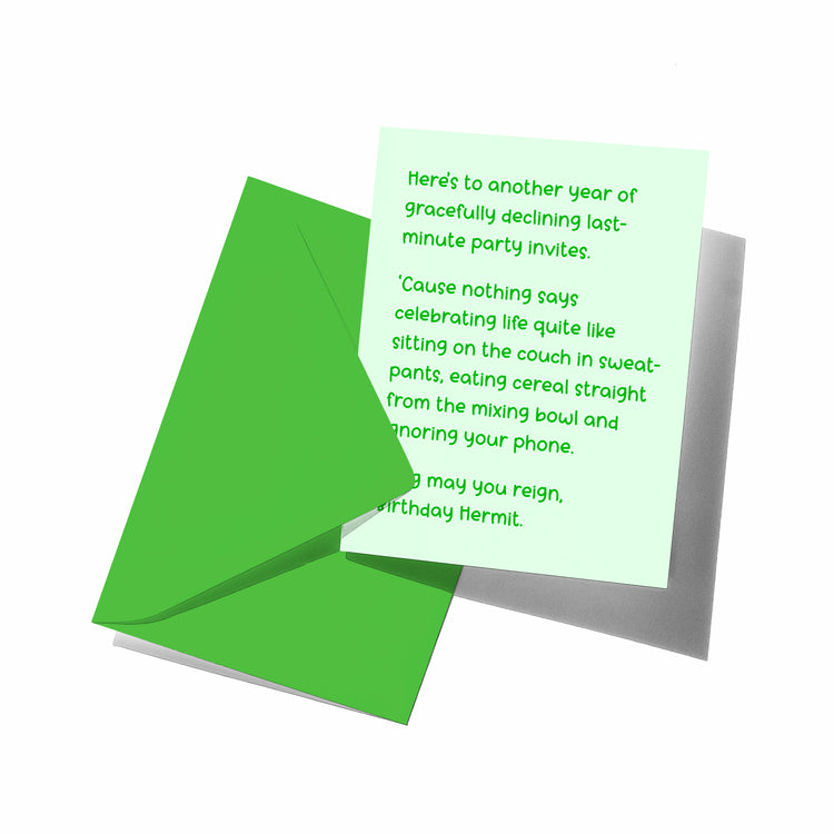 Birthday Hermit Funny Greeting Card