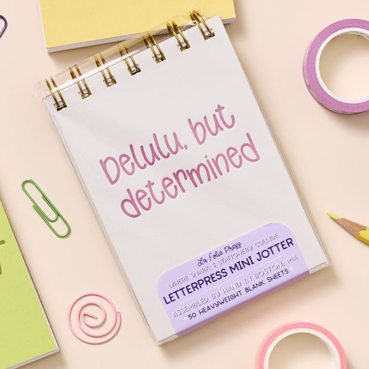 Funny handmade notebook for ambitious notes and chaotic plans.