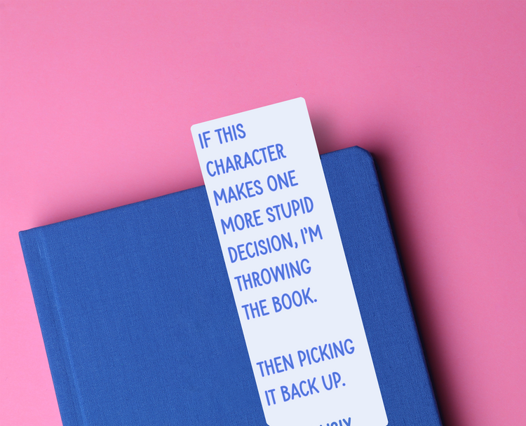 Throwing The Book Funny Glossy Bookmark