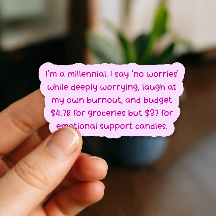 Millenial Candle Budget 3" Vinyl Sticker