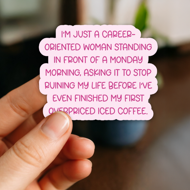 Overpriced Iced Coffee 3" Vinyl Sticker