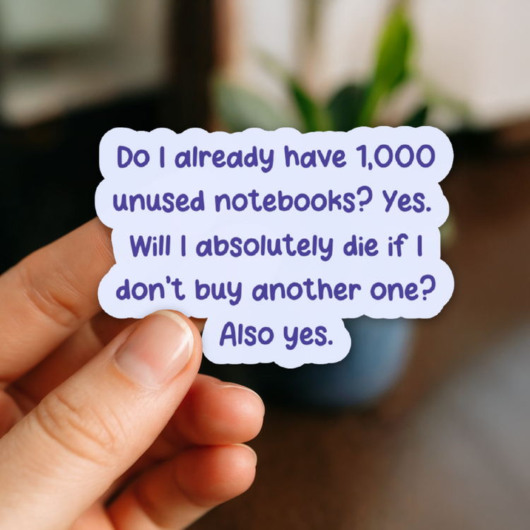Unused Notebooks 3" Vinyl Sticker