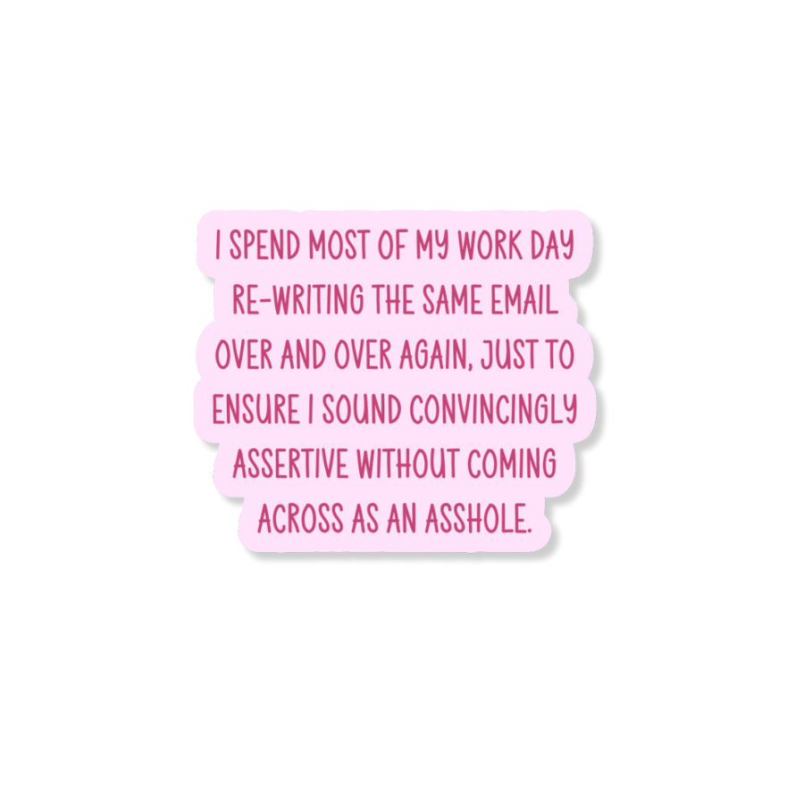 Convincingly Assertive Sticker – Funny Work Email Anxiety Vinyl Decal ...