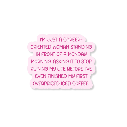 Overpriced Iced Coffee 3" Vinyl Sticker
