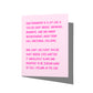 Funny friendship card with witty TS inspired message on front, blank inside.