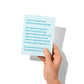 Funny friendship card held in hand, humorous miss-you and dog message visible.