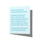 Funny friendship card with miss-you and dog humor message on front, blank inside.