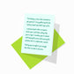 Funny Christmas greeting card with colorful envelope, family chaos design.