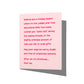 Funny Christmas card with witty holiday humor message on front, blank inside.