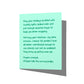 Funny holiday card with witty dysfunctional family humor message on front, blank inside.
