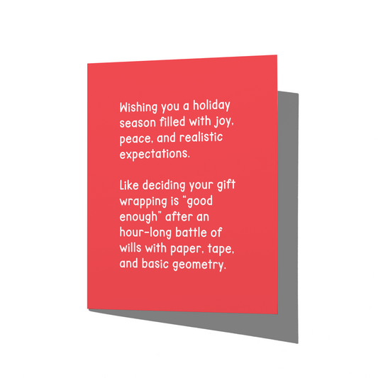 Realistic Expectations Funny Holiday Christmas Card