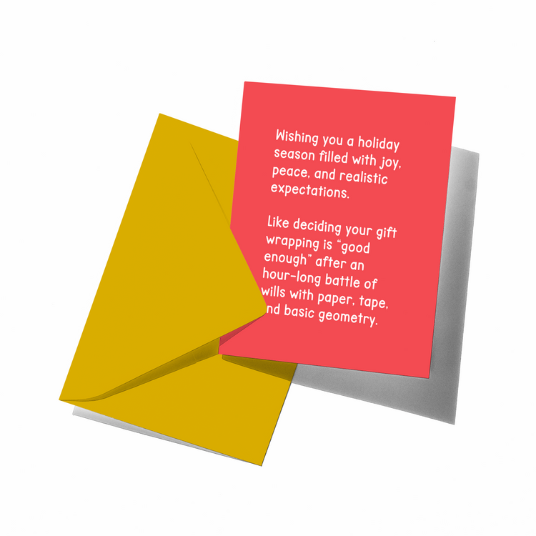 Realistic Expectations Funny Holiday Christmas Card