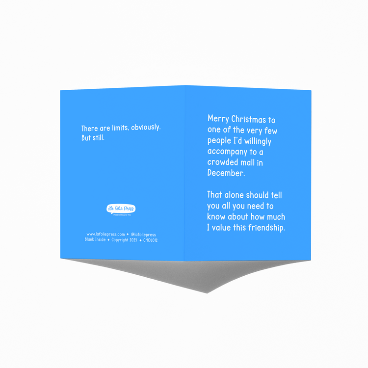 Crowded Mall In December Funny Friendship Holiday Christmas Card