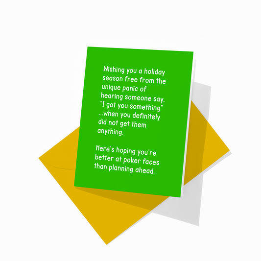 Poker Face Funny Holiday Christmas Card