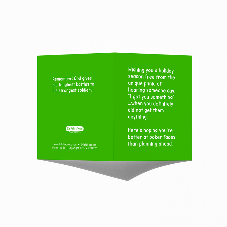 Poker Face Funny Holiday Christmas Card