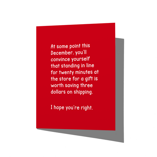 Standing In Line Funny Holiday Christmas Card
