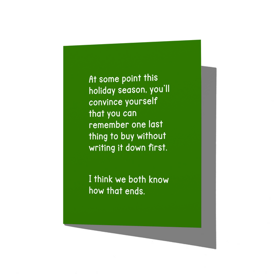 Remember One Last Thing Funny Holiday Christmas Card