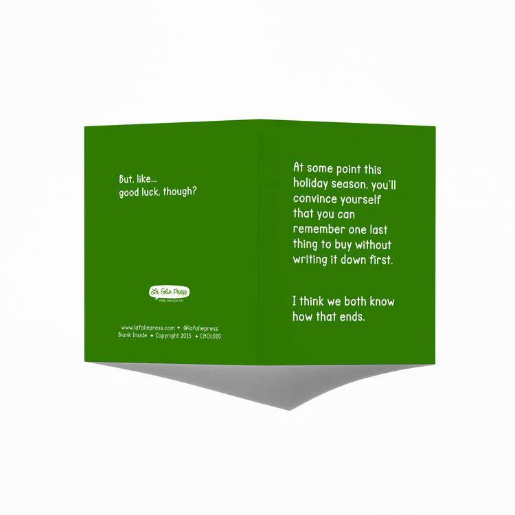Remember One Last Thing Funny Holiday Christmas Card