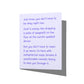 sympathy card with witty grief support humor message on front, blank inside.