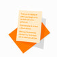 Thank you card with colorful envelope, front view showing clingy gratitude message.