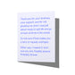 Front of thank you card: snarky message about gratitude and screaming at birds, no envelope.