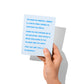 Hand holding the teacher thank you card (front visible) to show size and detail.