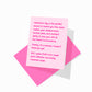 Funny Valentine’s greeting card with colorful envelope, snarky romantic design.
