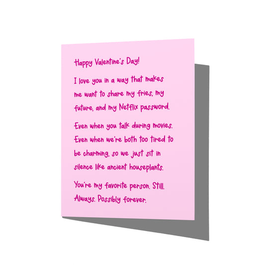 Ancient Houseplants Funny Valentine's Day Greeting Card