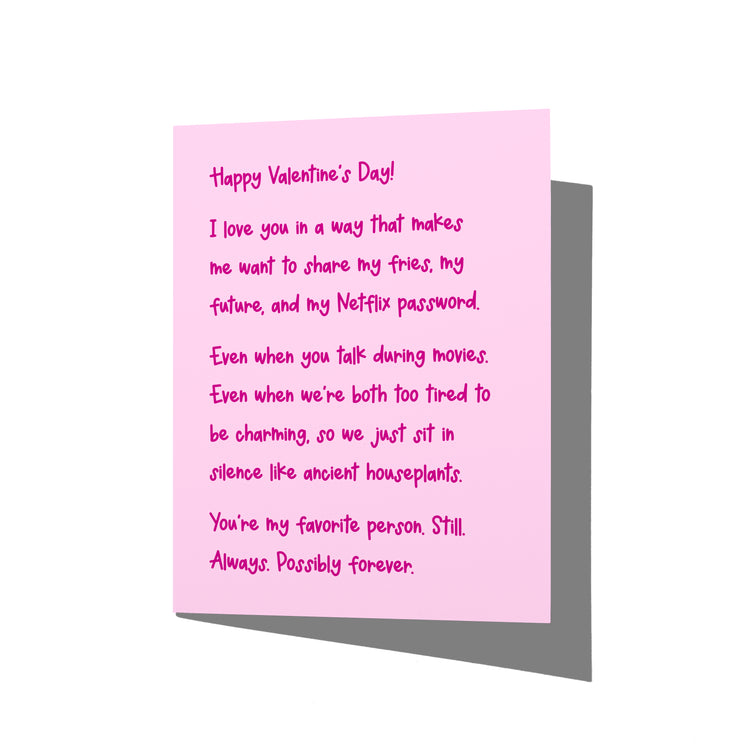 Ancient Houseplants Funny Valentine's Day Greeting Card
