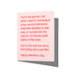 Funny Valentine’s Day card with snarky message about overanalyzing and tortilla chips on front, blank inside.