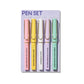Panic Mode gel pen set with five pastel pens featuring funny anxiety quotes on a backing card.
