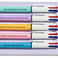 Funny office pen set with five multi pens (four ink colors each) and sarcastic quotes about work life.