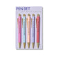 Awkward Pen Set with 5 pastel ballpoint pens and gold accents featuring funny introvert quotes