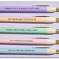 Office Rage pen set — 5 pastel pens with black ink and workplace humor