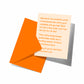 Greeting card with humorous text on a white background