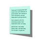 Funny Father’s Day card with witty grilling humor message on front, blank inside.