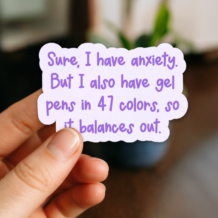 Gel Pens in 47 Colors 3" Vinyl sticker