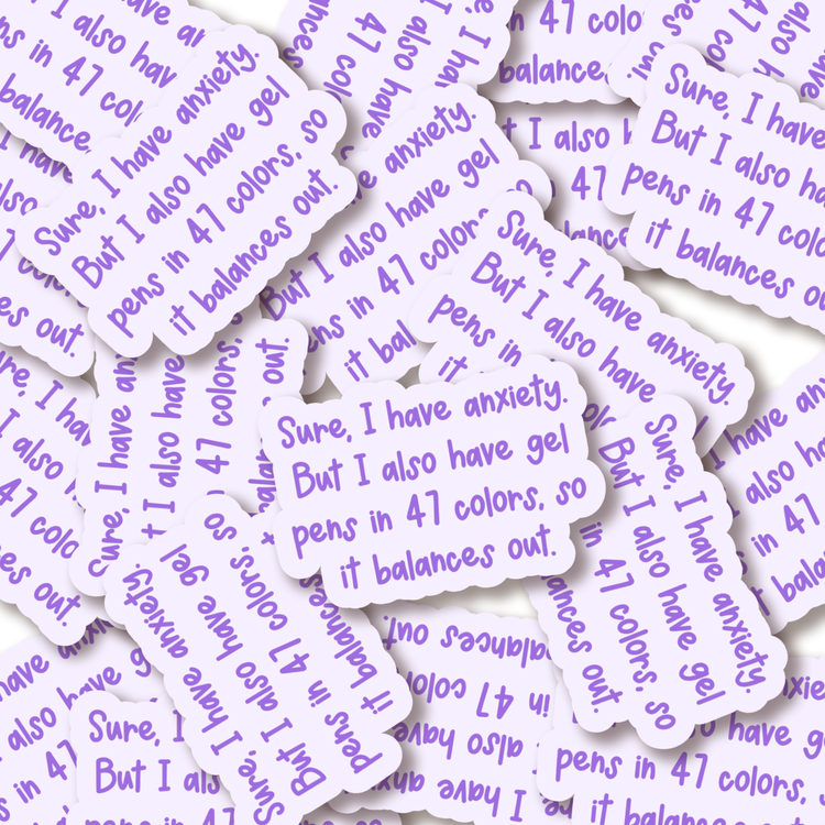 Gel Pens in 47 Colors 3" Vinyl sticker