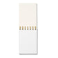 White notepad with gold rings on a white background
