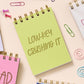 Funny mini notebook for notes, goals, and subtle wins.
