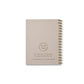 Rigid notebook backing with letterpress logo.